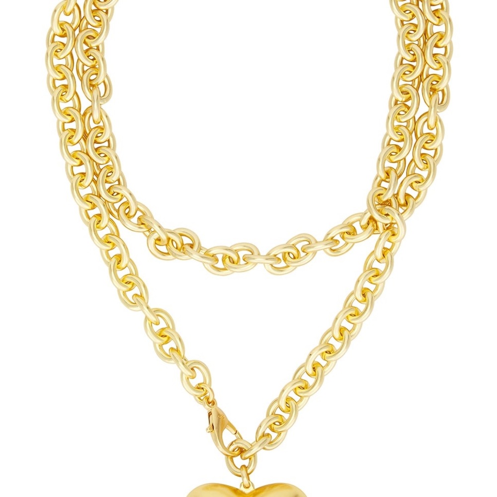 Gold Heart Pendant Necklace